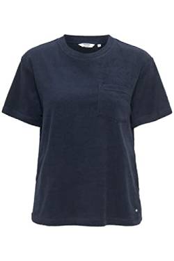 OXMO OXFRIKA Damen T-Shirt Kurzarm Shirt Frotee Shirt mit Brusttasche Regular Fit, Größe:S, Farbe:Total Eclipse (194010) von OXMO