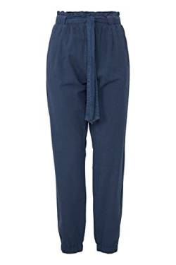 OXMO OXLennja Damen Hose Stoffhose elastischer Bund mit Bindegürtel Regular Fit, Größe:40, Farbe:Insignia Blue (194028) von OXMO