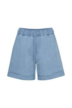 OXMO OXLillith Damen Jeans Shorts Bermuda Kurze Hose mit gekrempeltem Saum Regular Fit, Größe:38, Farbe:Light Blue Denim (201488) von OXMO