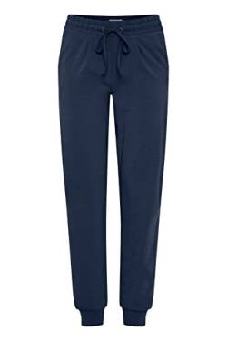 OXMO OXODETTE Pants Damen Hose Jogginghose Lange Hose mit elastischem Bund und Tunnelzug Single Jersey Baumwolle mit Stretch Regular-Fit, Größe:2XL, Farbe:Indigo Blue (201042) von OXMO