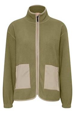 OXMO OXPIPER Fleecejacke Damen Sweatjacke Jacke mit Teddyfutter, Größe:L, Farbe:Oil Green (170115) von OXMO