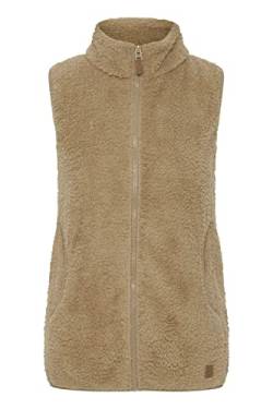 OXMO OXTheri Damen Weste Fleece Outdoor Weste mit Stehkragen, Größe:L, Farbe:Sand (171022) von OXMO