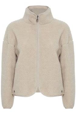 OXMO OXTonje Sweatjacke Damen Jacke mit Teddyfutter außen kurz, Größe:XXL, Farbe:Oyster (141107) von OXMO