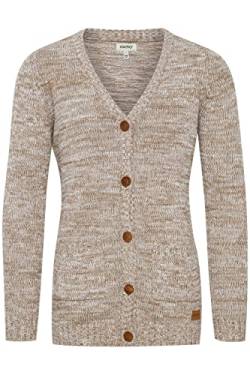 OXMO Philemona Damen Lange Strickjacke Grobstrick Cardigan Longstrickjacke, Größe:L, Farbe:Dune (795409) von OXMO