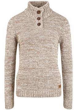 OXMO Philicita Damen Strickpullover Troyer Grobstrick Pullover, Größe:L, Farbe:Dune (795409) von OXMO