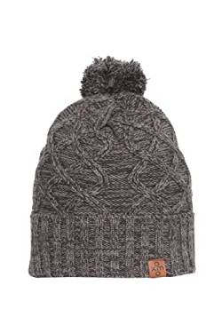 OXMO Pom Damen Wintermütze Beanie Mütze aus 100% Baumwolle Grobstrick, Größe:ONE, Farbe:Dark Grey (792890) von OXMO
