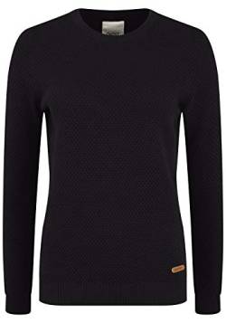 OXMO Sarah Damen Strickpullover Feinstrick Pullover mit Rundhals-Ausschnitt, Größe:L, Farbe:Black (799000) von OXMO