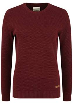 OXMO Sarah Damen Strickpullover Feinstrick Pullover mit Rundhals-Ausschnitt, Größe:XXL, Farbe:Wine RED (790985) von OXMO