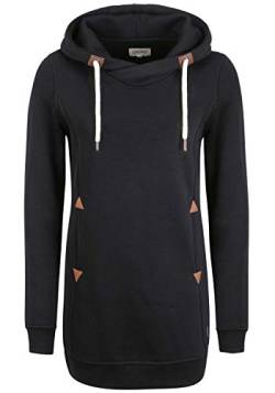 OXMO Vicky Hood Long Damen Kapuzenpullover Hoodie Pullover mit Kapuze, Größe:M, Farbe:Black (799000) von OXMO