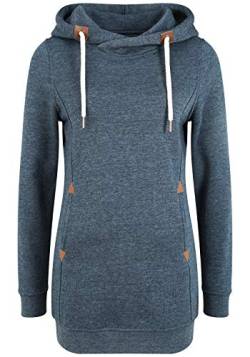 OXMO Vicky Hood Long Damen Kapuzenpullover Hoodie Pullover mit Kapuze, Größe:M, Farbe:INS BL Mel (7989915) von OXMO