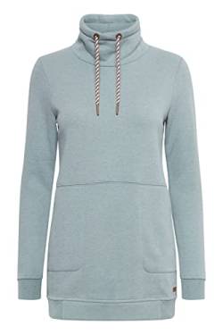 OXMO Vilma Damen Sweatshirt Pullover Sweater mit High-Neck Ausschnitt, Größe:M, Farbe:Goblin Blue Melange (1840111) von OXMO