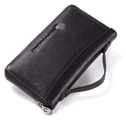 Geldbörsen Brieftasche, Kartenhalter, Herren-Leder-Geldbörsen, langer Stil, großes Fassungsvermögen, Münzfach, kann Kreditkarten-Wechselgeld aufbewahren, reißfest Mode ( Color : Noir , Size : 20x11cm von OXOAMP