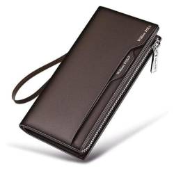 Geldbörsen Brieftasche Premium-Leder-Geldbörsen, herausnehmbar, großes Fassungsvermögen, Münzgeldbörsen, Business-Retro-Stil, Kartenhalter, Unisex, Bifold-Tasche Mode ( Color : Brown1 , Size : 19.3x10 von OXOAMP