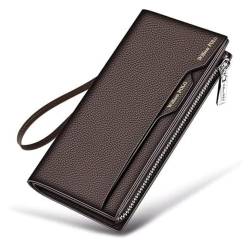Geldbörsen Brieftasche Premium-Leder-Geldbörsen, herausnehmbar, großes Fassungsvermögen, Münzgeldbörsen, Business-Retro-Stil, Kartenhalter, Unisex, Bifold-Tasche Mode ( Color : Brown2 , Size : 19.3x10 von OXOAMP