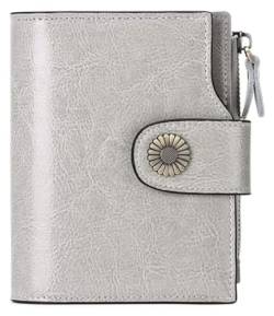 OXOAMP Geldbörsen Brieftasche, 100% Damen-Leder-Geldbörse, blockiert kurzer Kartenhalter, großes Fassungsvermögen, Münzfach, Bifold-Kreditkarten-Geldbörsen Mode (Color : Blanc, Size : 12.5x10.5cm) von OXOAMP