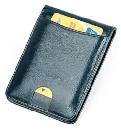 OXOAMP Geldbörsen Brieftasche, Kartenhalter, Unisex-Leder-Geldbörse, Identifikationsschild, Münzfach, for Karten, Kreditkarten, Geldbörsen, reißfest Mode (Color : Blue, Size : 7.7x11cm) von OXOAMP