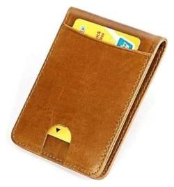 OXOAMP Geldbörsen Brieftasche, Kartenhalter, Unisex-Leder-Geldbörse, Identifikationsschild, Münzfach, for Karten, Kreditkarten, Geldbörsen, reißfest Mode (Color : Brown, Size : 7.7x11cm) von OXOAMP