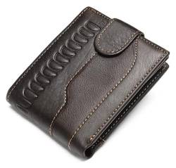 OXOAMP Geldbörsen Brieftasche Damen Leder Geldbörse Herren Vintage Krokodil Kurz Kartenhalter Mode Schlank Münzfach Klassisch Einfache Geldbörsen Mode (Color : Coffee, Size : 11.2x9.2cm) von OXOAMP
