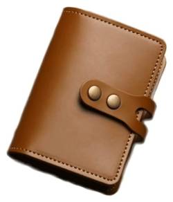 OXOAMP Geldbörsen Brieftasche Vintage Damen Leder Geldbörse Herren Große Kapazität Kartenhalter Einfache tragbare Geldbörsen mit Snap-Münzfach Mode (Color : Brown Yellow) von OXOAMP