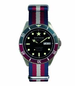 OXYGEN Quartz-Armbanduhr quot;Flag mit schwarzem Zifferblatt, Analog-Anzeige und mehrfarbigem Nylon-Armband - EX-DV-FLA-41-NAREIV von OXYGEN