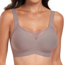 OXYIBRAS Modisch Mesh BH Damen Ohne Bügel Nahtloser BH Atmungsaktiv Bralette Damen Minimizer BHS T Shirt Schlaf BH Mit ZusäTzlicher BH-VerläNgerung GR3XL von OXYIBRAS