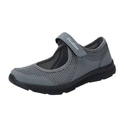 OYSOHE Mode Frauen Schuhe Sommer Sandalen Mesh Klettverschluss Anti Slip Fitness Laufschuhe Sportschuhe (41 EU, Dunkelgrau) von OYSOHE