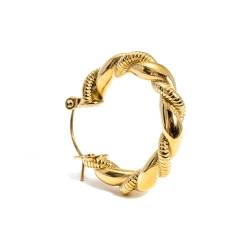 18 K Vergoldete Ohrringe- Frauen Twisted Chain Hoop Earrings- Edelstahl Zierlichen Frauen Schmuck- Anlaufen Frei und Wasserdicht Hoops Earring (Einfach) von OZ Jewels