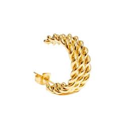 18 K Vergoldete Ohrringe- Frauen Twisted Chain Hoop Earrings- Edelstahl Zierlichen Frauen Schmuck- Anlaufen Frei und Wasserdicht Hoops Earring (Kette) von OZ Jewels