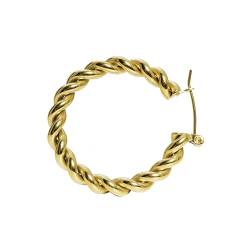 18 K Vergoldete Ohrringe- Frauen Twisted Chain Hoop Earrings- Edelstahl Zierlichen Frauen Schmuck- Anlaufen Frei und Wasserdicht Hoops Earring (Seil) von OZ Jewels