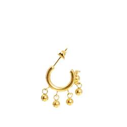 18 Karat Vergoldete Creolen - Damen C Creolen Ohrringe mit Zierlichen Edelstahl Ohrringe Creolen - Tropfen Gold Ohrringe (Perlenohrringe) von OZ Jewels