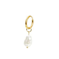 18k Vergoldete Ohrringe für Frauen, Elegante Süßwasserperle Anhänger Huggie Ohrringe, Kein Fade Edelstahl Damenschmuck von OZ Jewels