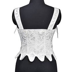 Korsett Oberteilfrauen Vintage Damast Jacquard Satin Korsett Top Schicke Blütenblätter Saum Sexy Spaghettibügel Korsett Bustier Y2K Punk Vollbrust Bustier Body Shaper Fishbone Korsett Oberbekleid von OZEO