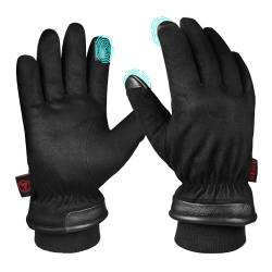 OZERO Winterhandschuhe,Wasserdicht Handschuhe Herren für Ski,Radfahren,Lauf,Motorrad,und Arbeit, Schwarz, XXL von OZERO