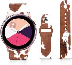 OZLNKPJL Ersatz-Silikonarmband, farbecht, kompatibel mit Galaxy Watch 6/5/4/5 Pro/4 Classic/3 (41 mm) / Active 2 & 1,20 mm Sport-Smartwatch-Armband für Damen und Herren (Rindsleder, Bauernhof, von OZLNKPJL