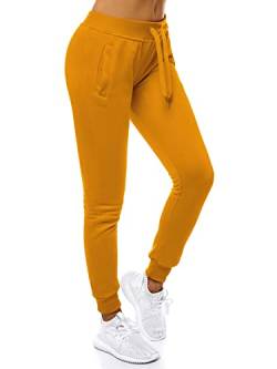 OZONEE Damen Jogginghose Hose Trainingshose Sporthose Freizeithose Motiv Damenhose Fitnesshose Sweathose Sweatpants Joggpants Fußballhose JS/CK01 Camel M von OZONEE