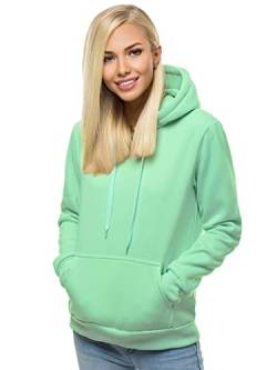 OZONEE Damen Kapuzenpullover Sweatjacke Sweatshirt Farbvarianten Kapuzenjacke Kapuzenpulli Kapuze Langarm Hoodie Sport Style Casual Fitness Basic Training 777/7175B PFFEFERMINZ L von OZONEE