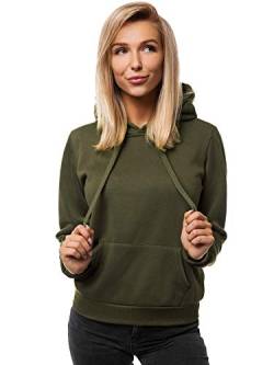 OZONEE Damen Kapuzenpullover Sweatjacke Sweatshirt Farbvarianten Kapuzenjacke Kapuzenpulli Langarm Kapuze Hoodie Sport Style Casual Fitness Basic Training 777/2901B Khaki S von OZONEE