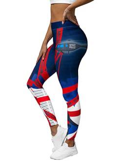 OZONEE Damen Leggings Leggins Lang Sportleggings Baumwolle Blickdicht High Waist Hüfthoch Hohe Taille Hochbund Knöchellang Sport Motiv Einfarbig 777/8316S Mehrfarbig L von OZONEE