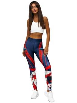 OZONEE Damen Leggings Leggins Lang Sportleggings Baumwolle Blickdicht High Waist Hüfthoch Hohe Taille Hochbund Knöchellang Sport Motiv Einfarbig O/20935Z Mehrfarbig XL von OZONEE