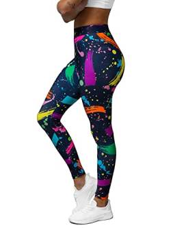 OZONEE Damen Leggings Leggins Lang Sportleggings Baumwolle Blickdicht High Waist Hüfthoch Hohe Taille Hochbund Knöchellang Sport Unifarbe Einfarbig 777/7623S Mehrfarbig S von OZONEE