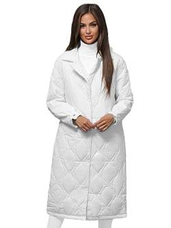 OZONEE Damen Mantel Wintermantel Winterjacke Jacke Parka Übergangsjacke Coat Wärmemantel Wärmejacke Winter Herbst Lang Warm Stehkragen Outdoor Gepolstert 777/9924KZ/281 WEIß XL von OZONEE