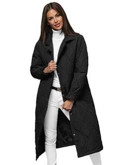 OZONEE Damen Mantel Wintermantel Winterjacke Jacke Parka Übergangsjacke Coat Wärmemantel Wärmejacke Winter Herbst Lang Warm Stehkragen Outdoor Gepolstert 777/9924KZ/392 SCHWARZ XL von OZONEE