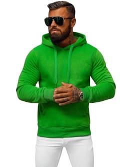 OZONEE Herren Hoodie Sweatjacke Kapuzenpullover Sweatshirt Farbvarianten Kapuzenjacke Kapuzenpulli mit Reißverschluss Langarm Sport Style Casual Fitness Training Basic 777/948B GRÜN M von OZONEE