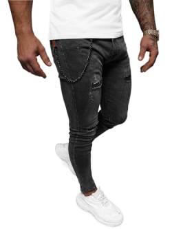 OZONEE Herren Jeans Hose Herrenjeans Jeanshose Skinny Röhrenjeans Biker Stretch Regular Slim Fit Straight Sportjeans Herrenhose Denim Baumwolle Baumwollmischung DR/TF218Z SCHWARZ 31 von OZONEE