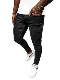 OZONEE Herren Jeans Hose Herrenjeans Jeanshose Skinny Röhrenjeans Biker Stretch Regular Slim Fit Straight Sportjeans Herrenhose Denim Baumwolle Baumwollmischung E/6592Z/01 SCHWARZ 33 von OZONEE