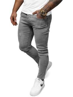 OZONEE Herren Jeans Hose Herrenjeans Jeanshose Skinny Röhrenjeans Biker Stretch Regular Slim Fit Straight Sportjeans Herrenhose Denim Baumwolle Baumwollmischung E/6901Z/01 GRAU 32 von OZONEE