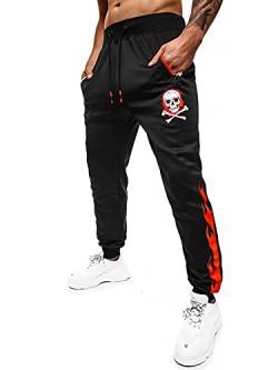 OZONEE Herren Jogginghose Hose Sport Trainingshose Sporthose Freizeithose Unifarbe Herrenhose Sweatpants Fitnesshose Sweathose Fußballhose Joggpants Jogpants JS/K10237Z SCHWARZ L von OZONEE