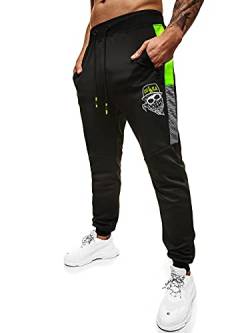 OZONEE Herren Jogginghose Hose Sport Trainingshose Sporthose Freizeithose Unifarbe Herrenhose Sweatpants Fitnesshose Sweathose Fußballhose Jogpants Joggpants 777/1713S SCHWARZ M von OZONEE