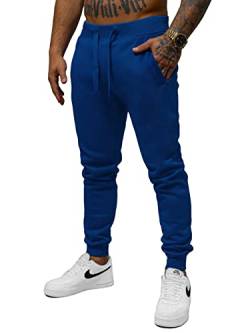 OZONEE Herren Jogginghose Hose Sport Trainingshose Sporthose Freizeithose Unifarbe Herrenhose Sweatpants Fitnesshose Sweathose Fußballhose Jogpants Joggpants 777/7733S/66 Indigo L von OZONEE