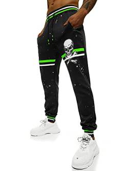 OZONEE Herren Jogginghose Hose Sport Trainingshose Sporthose Freizeithose Unifarbe Herrenhose Sweatpants Fitnesshose Sweathose Fußballhose Jogpants Joggpants 777/9685S SCHWARZ L von OZONEE